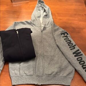 French Wiods Summer Camp  Hoodie, youth  large, Jerzees Black and Grey Hoodie